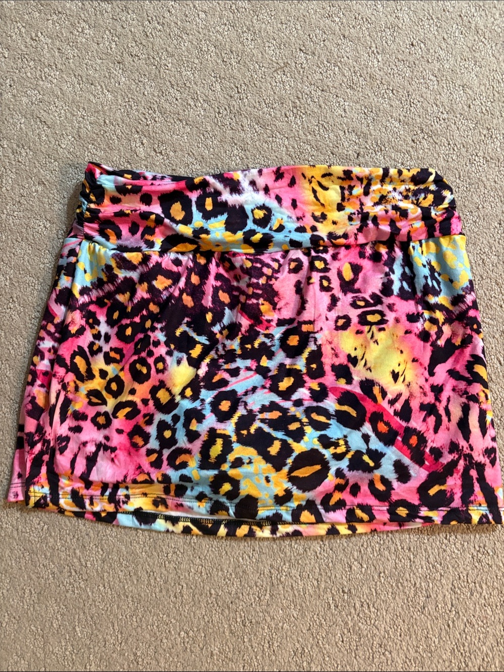 Multi-Color Animal Print Mini-Skort